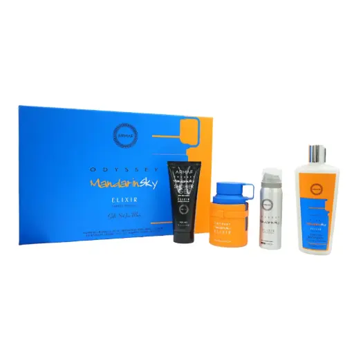 [SODYMSE34S-BS-SG-SHA-U] Odyssey Mandarin Sky Elixir 3.4 oz 4 Piece Gift Set unisex